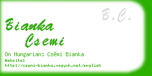 bianka csemi business card
